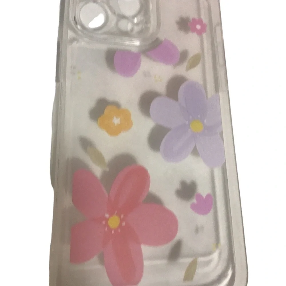 3/$15 *New*! I Phone 14 pro max clear phone case with floral print